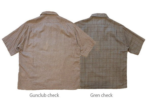 【H.UNIT】Voil check triple pocket short sleeves shirt