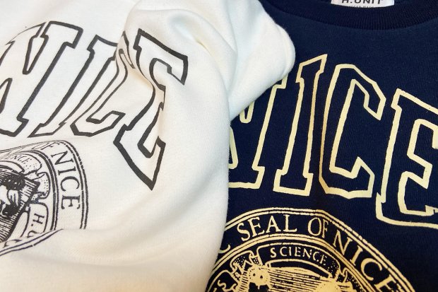 【H.UNIT】Nice college crewneck sweat