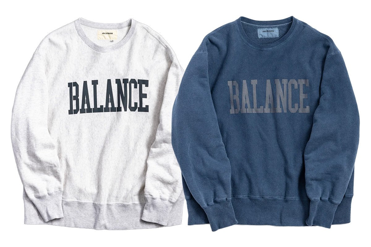 【ANACHRONORM】COLLEGE PRINT SIDE RIB SWEAT