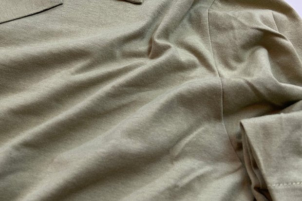 【H.UNIT】Jersey stitch open collar short sleeves shirt