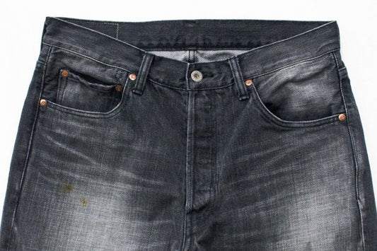 【H.UNIT】Black denim 5P(Used wash)