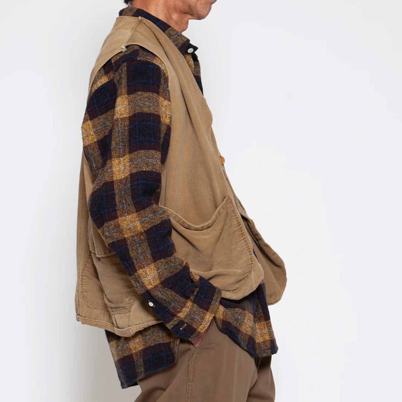 【THE CORONA UTILITY】W.C.W SHIRT PULLOVER / Yellow × Brown|CS005-25-01