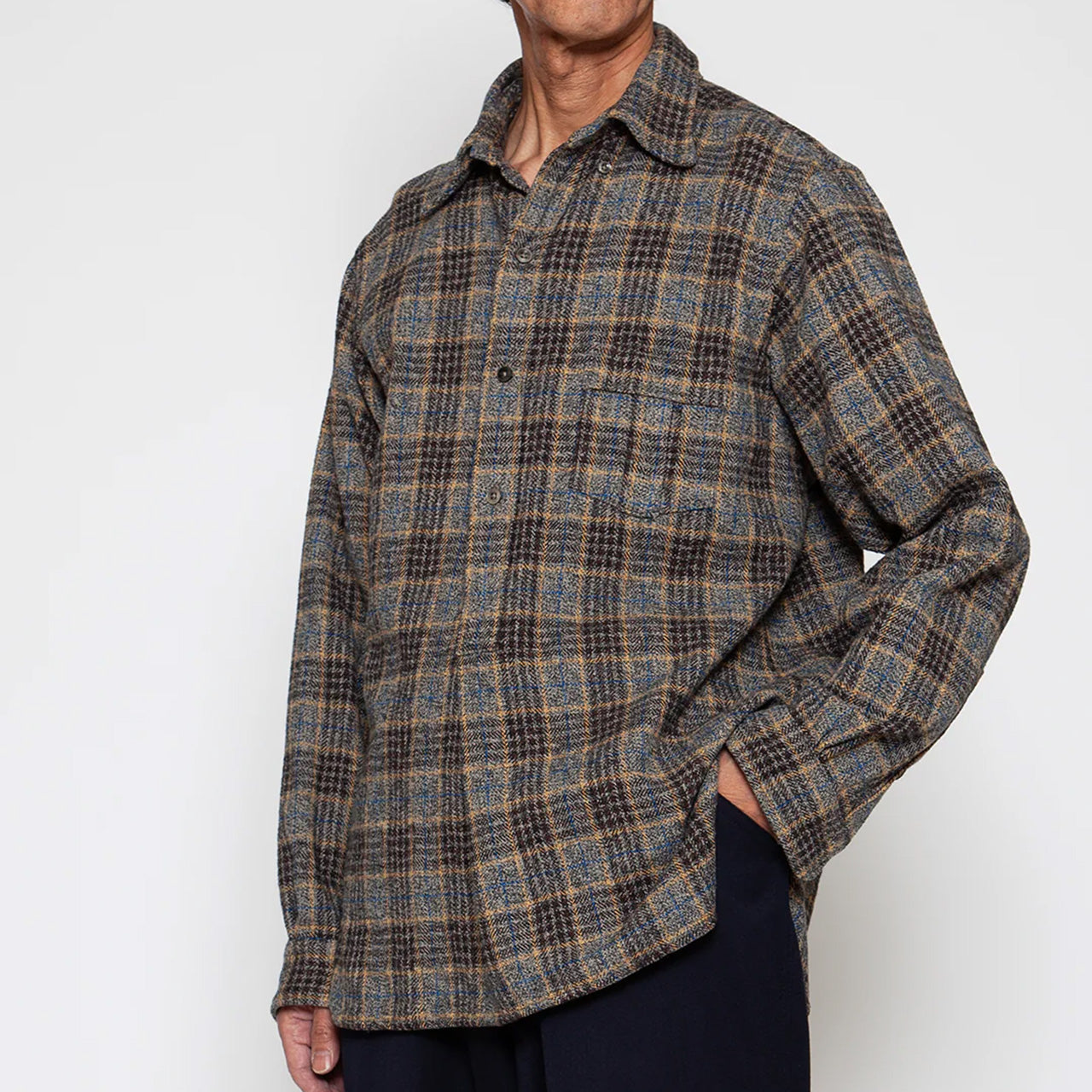 【THE CORONA UTILITY】W.C.W SHIRT PULLOVER / Yellow × Brown|CS005-25-01