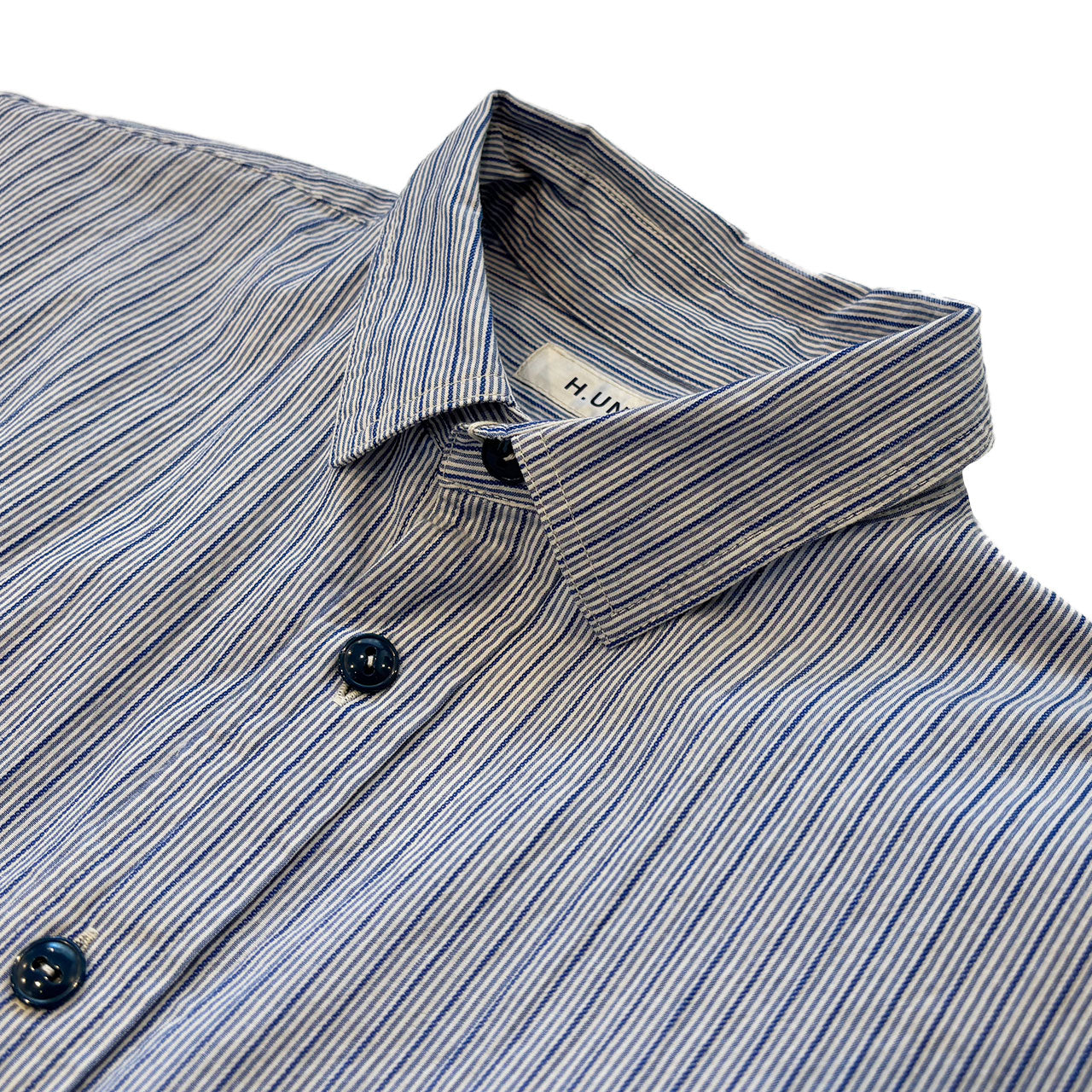 【H.UNIT】Dobby stripe big pocket work shirt
