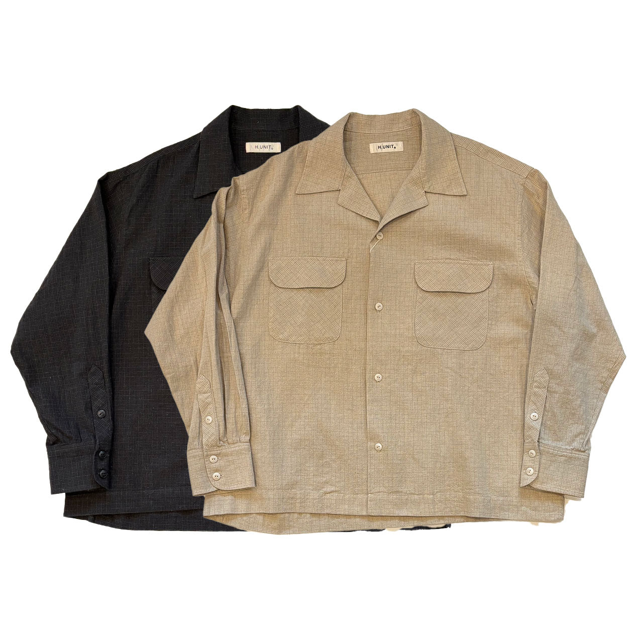 【H.UNIT】C/L check collar l/s shirt|H-SH060