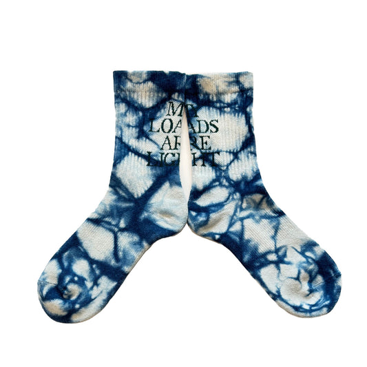 【MY LOADS ARE LIGHT】TEXT "M.L.A.L" : INDIGO TIE DYE