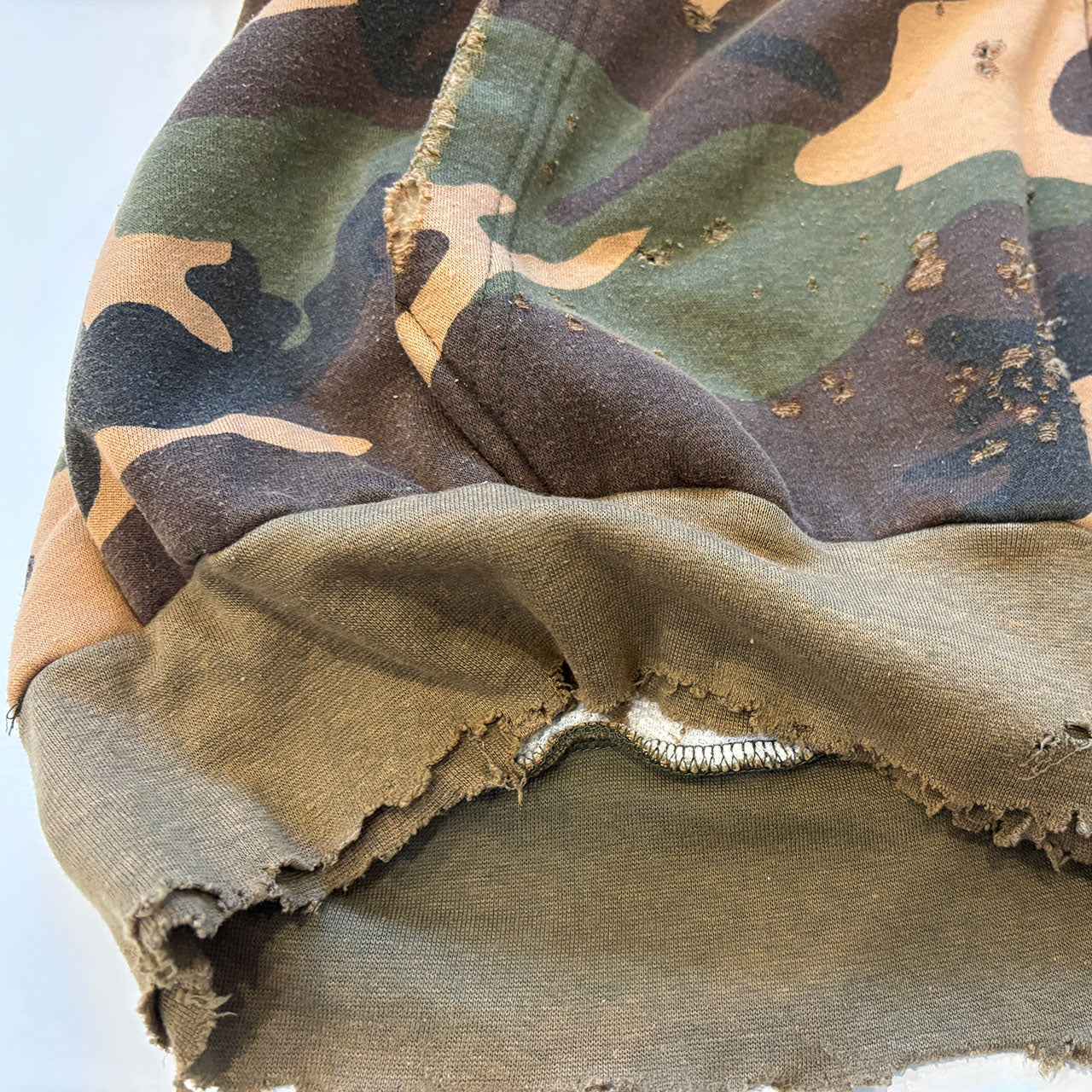 【ANACHRONORM】HARD DAMAGED INNER WAFFLE SWEAT PARKA WOODLAND|AN371