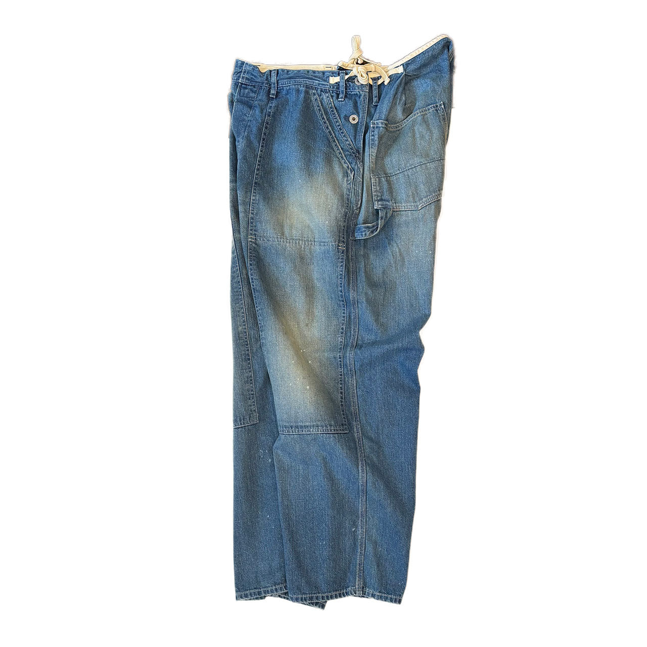 【H.UNIT】Denim side open painter(Used wash)