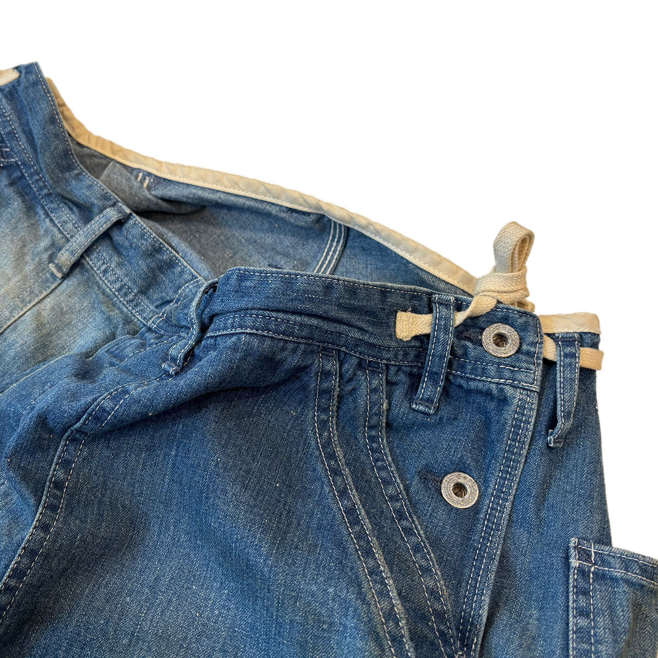 【H.UNIT】Denim side open painter(Used wash)