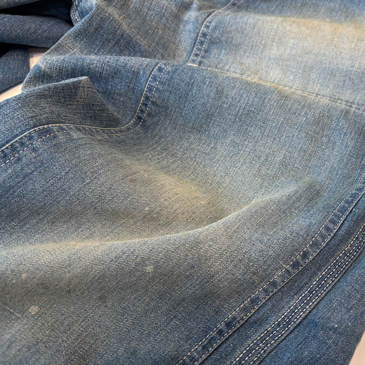 【H.UNIT】Denim side open painter(Used wash)
