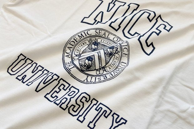 【H.UNIT】Nice college print tee（BIGシルエット)