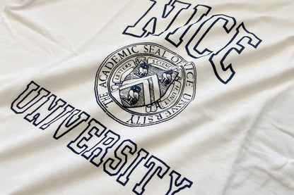 【H.UNIT】Nice college print tee（BIGシルエット)