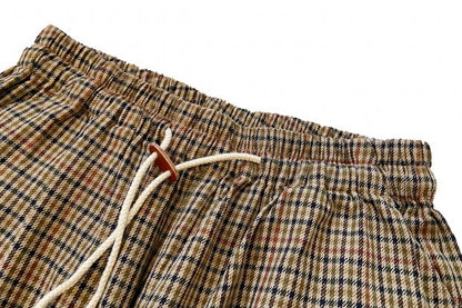 【H.UNIT】L/C Check easy wide shorts