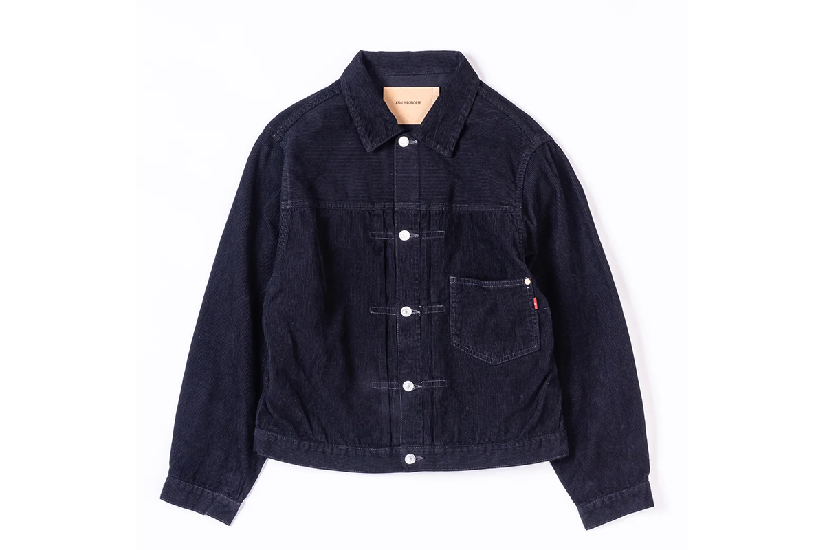 【ANACHRONORM】SULFUR DYED CORDUROY FRONT TUCK JACKET