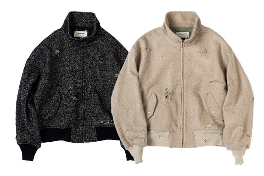 【ANACHRONORM】DAMAGED TWEED DRIZZLER JACKET