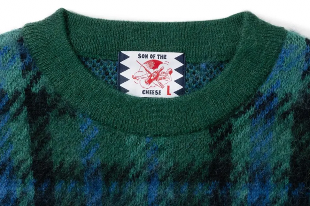 【SON OF THE CHEESE】CHECK MOHAIR CREWNECK SWEATER