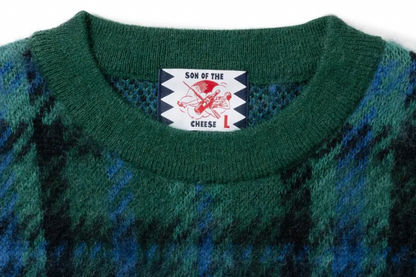 【SON OF THE CHEESE】CHECK MOHAIR CREWNECK SWEATER