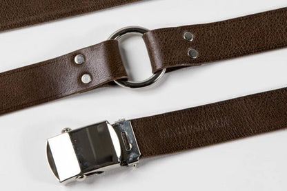 【ANACHRONORM】LEATHER GI RING BELT｜BROWN