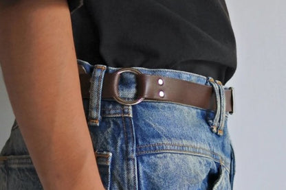 【ANACHRONORM】LEATHER GI RING BELT｜BROWN