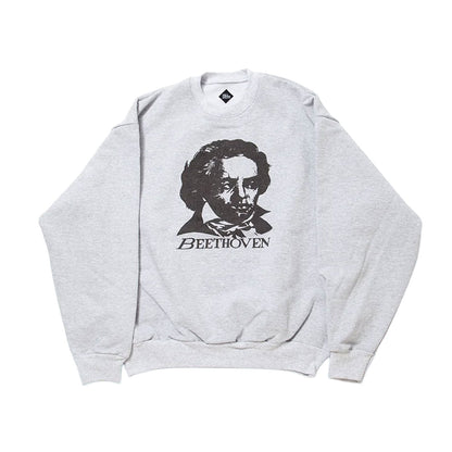 【THE CORONA UTILITY】PRINT SWEATSHIRT "BEETHOVEN" / Ash Grey｜CC006-26-01