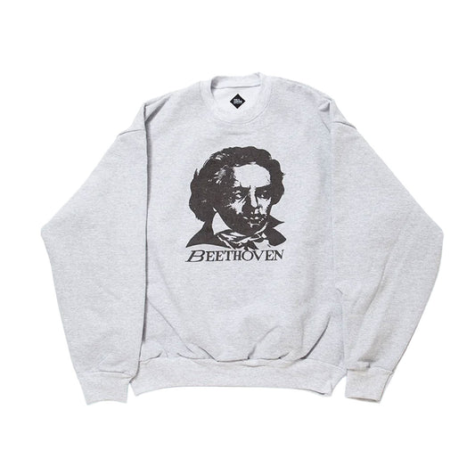 【THE CORONA UTILITY】PRINT SWEATSHIRT "BEETHOVEN" / Ash Grey｜CC006-26-01
