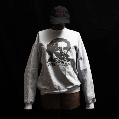 【THE CORONA UTILITY】PRINT SWEATSHIRT "BEETHOVEN" / Ash Grey｜CC006-26-01