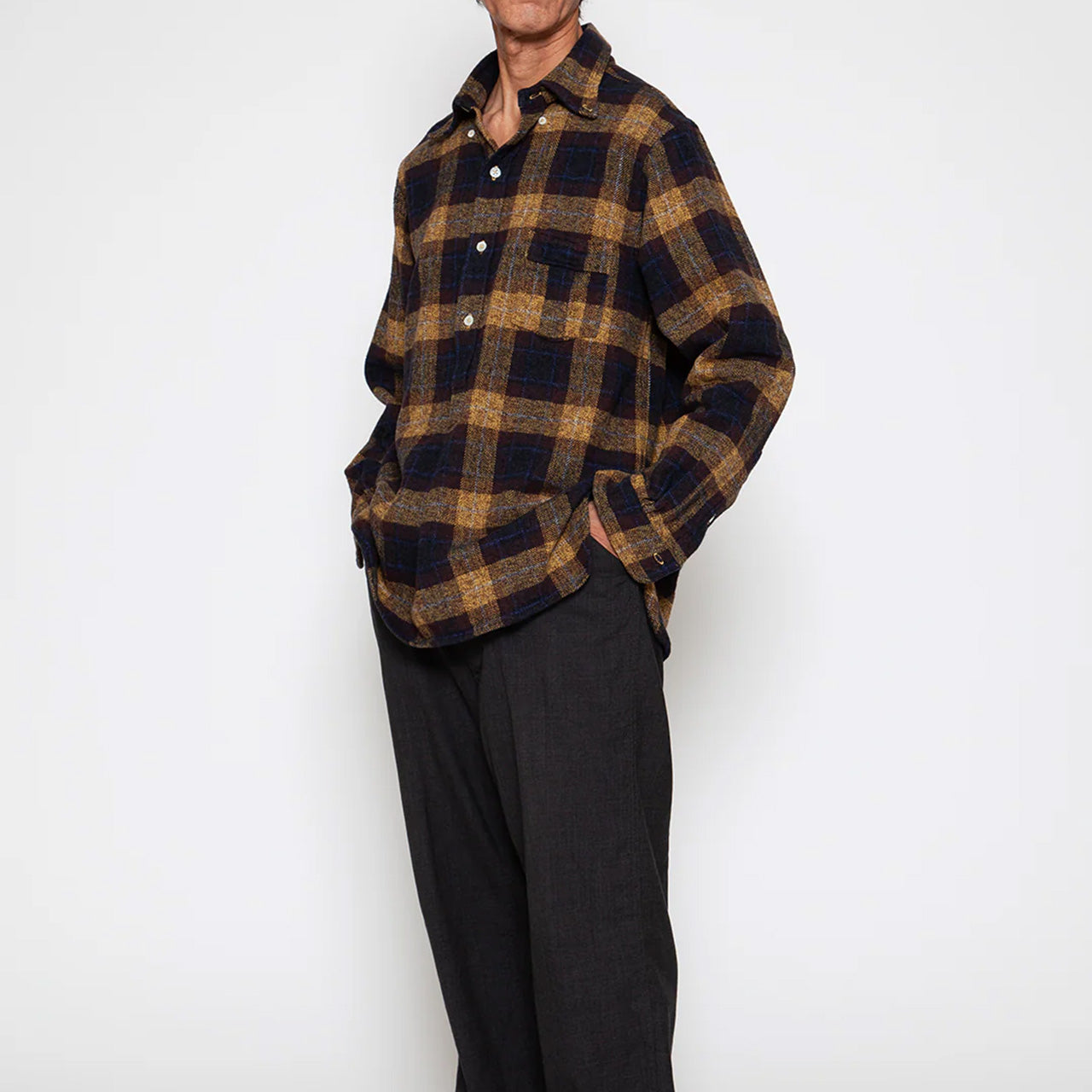 【THE CORONA UTILITY】W.C.W SHIRT PULLOVER / Yellow × Brown｜CS005-25-01
