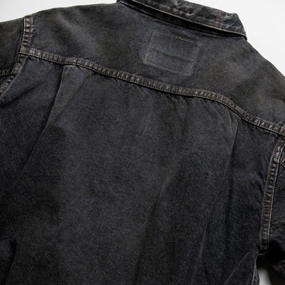 【ANACHRONORM】FRONT TUCK WASHED BLACK DENIM JACKET BLACK (AGING)｜AN341-W