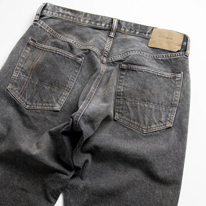 【ANACHRONORM】REGULAR TAPERED WASHED 5P BLACK DENIM PANTS BLACK (AGING)｜AN342-W