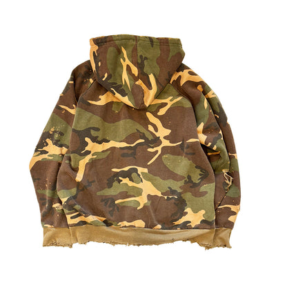 【ANACHRONORM】HARD DAMAGED INNER WAFFLE SWEAT PARKA WOODLAND｜AN371