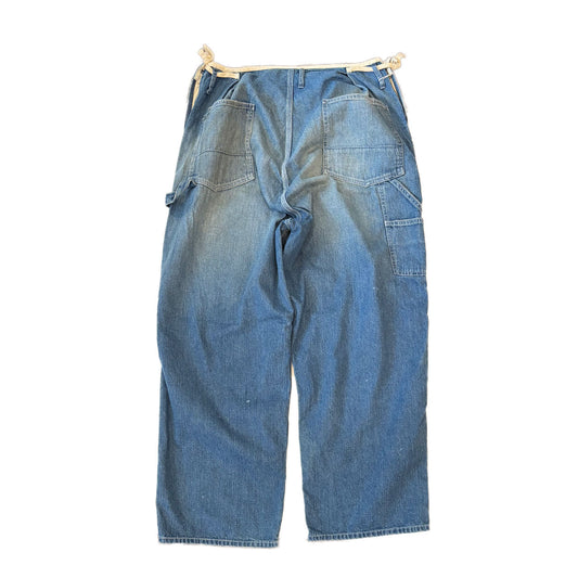 【H.UNIT】Denim side open painter（Used wash）