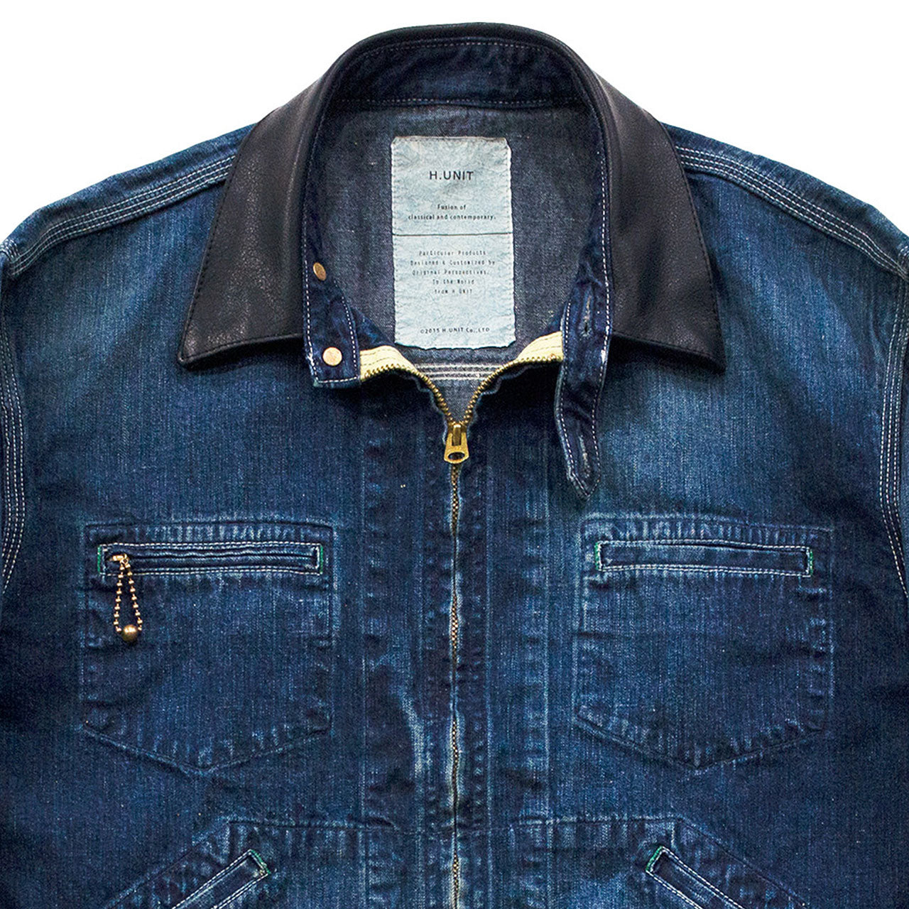【H.UNIT】Denim zip work jacket(Washed)｜H-JK069