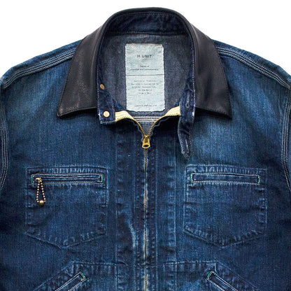 【H.UNIT】Denim zip work jacket(Washed)｜H-JK069